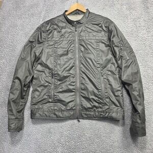John Varvatos Collection Men Gray Racer Jacket Zip Front Windbreaker Size Medium